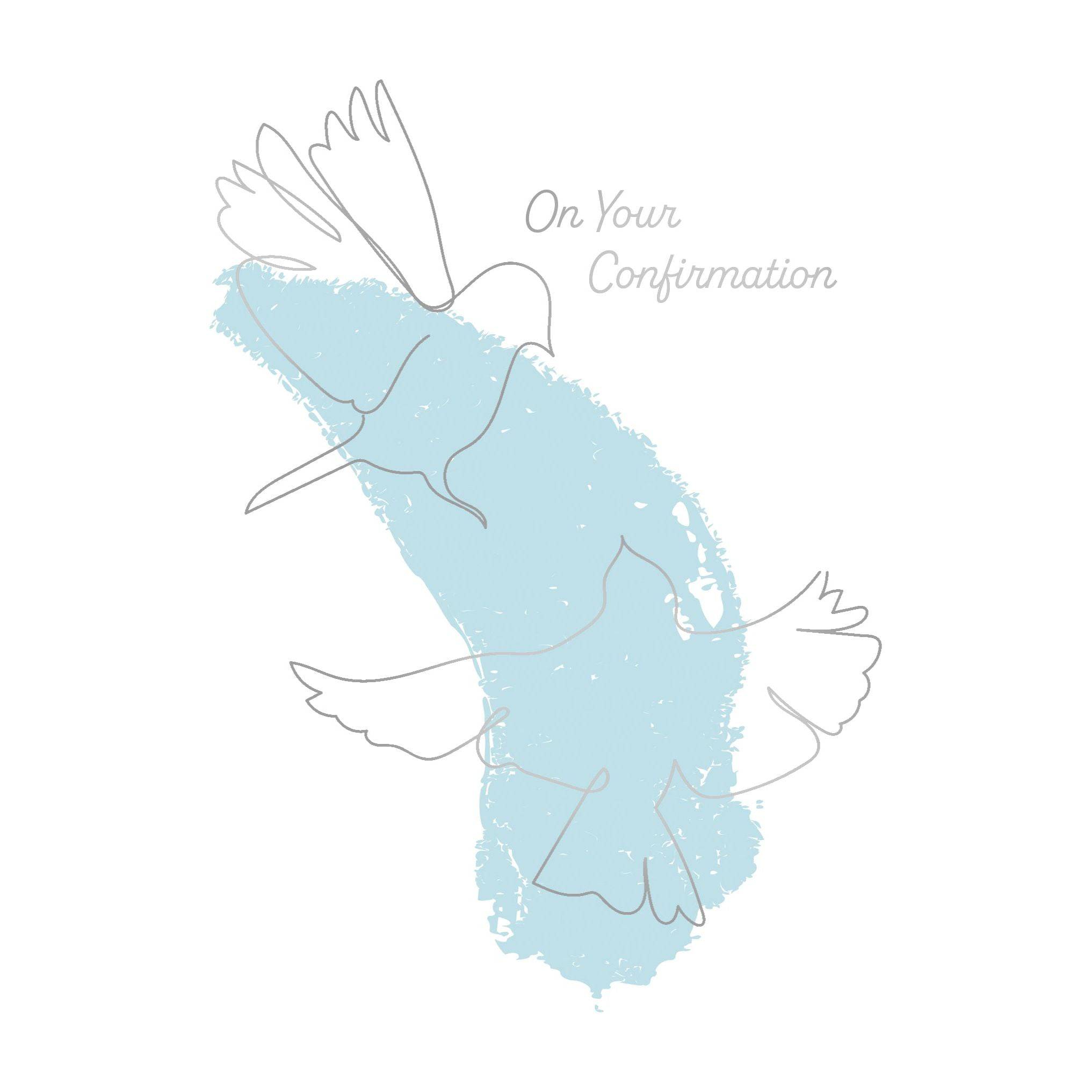 Pictura Flying Doves Confirmation Card featuring white doves and elegant design, ideal for religious confirmation celebrations.